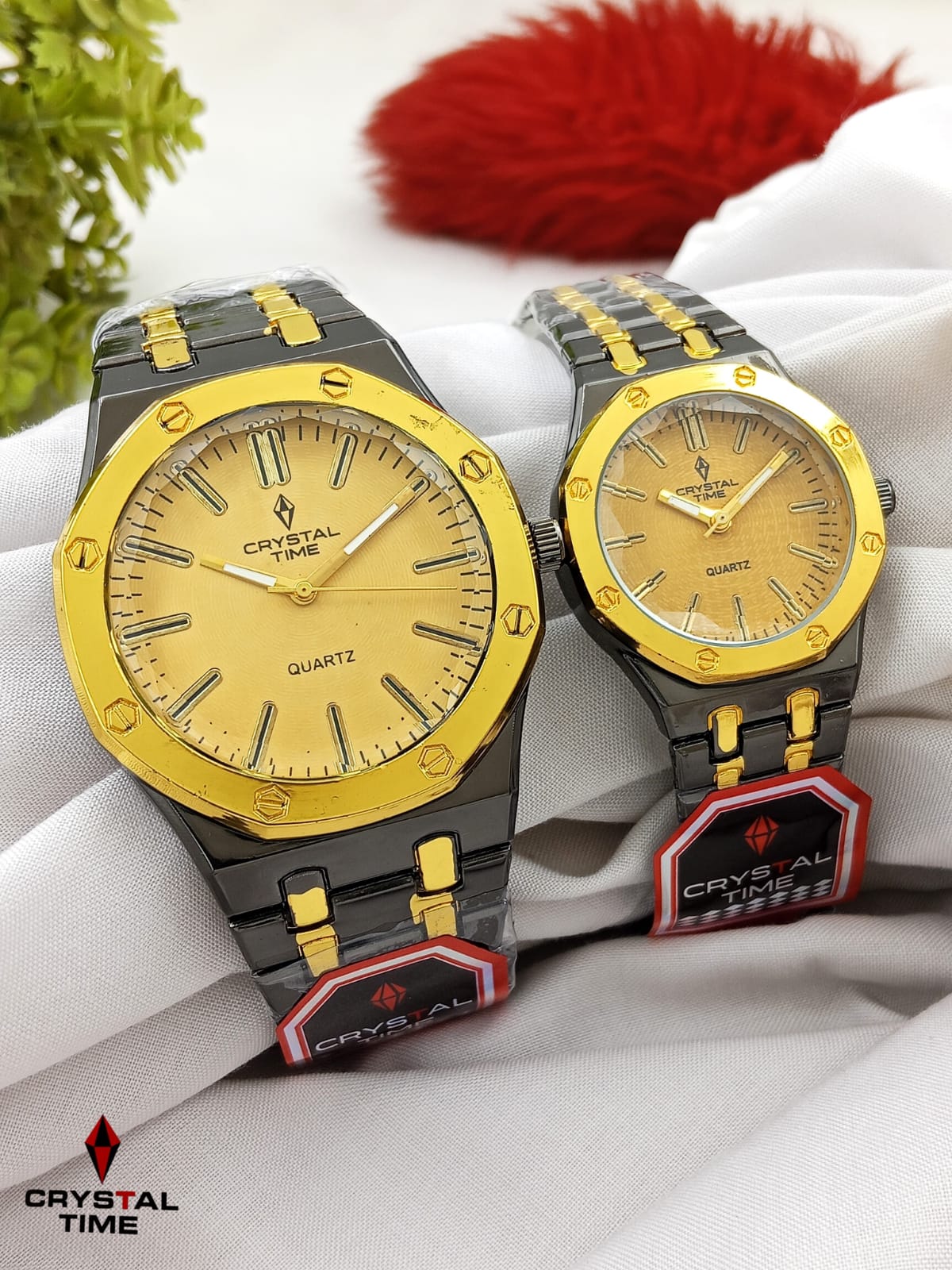 Crystal Time Midnight Couple Watch