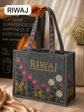 Riwaj Midnight Bloom Canvas Tote Bag