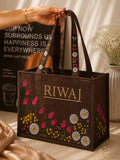 Riwaj Cocoa Elegance Brown Canvas Tote Bag