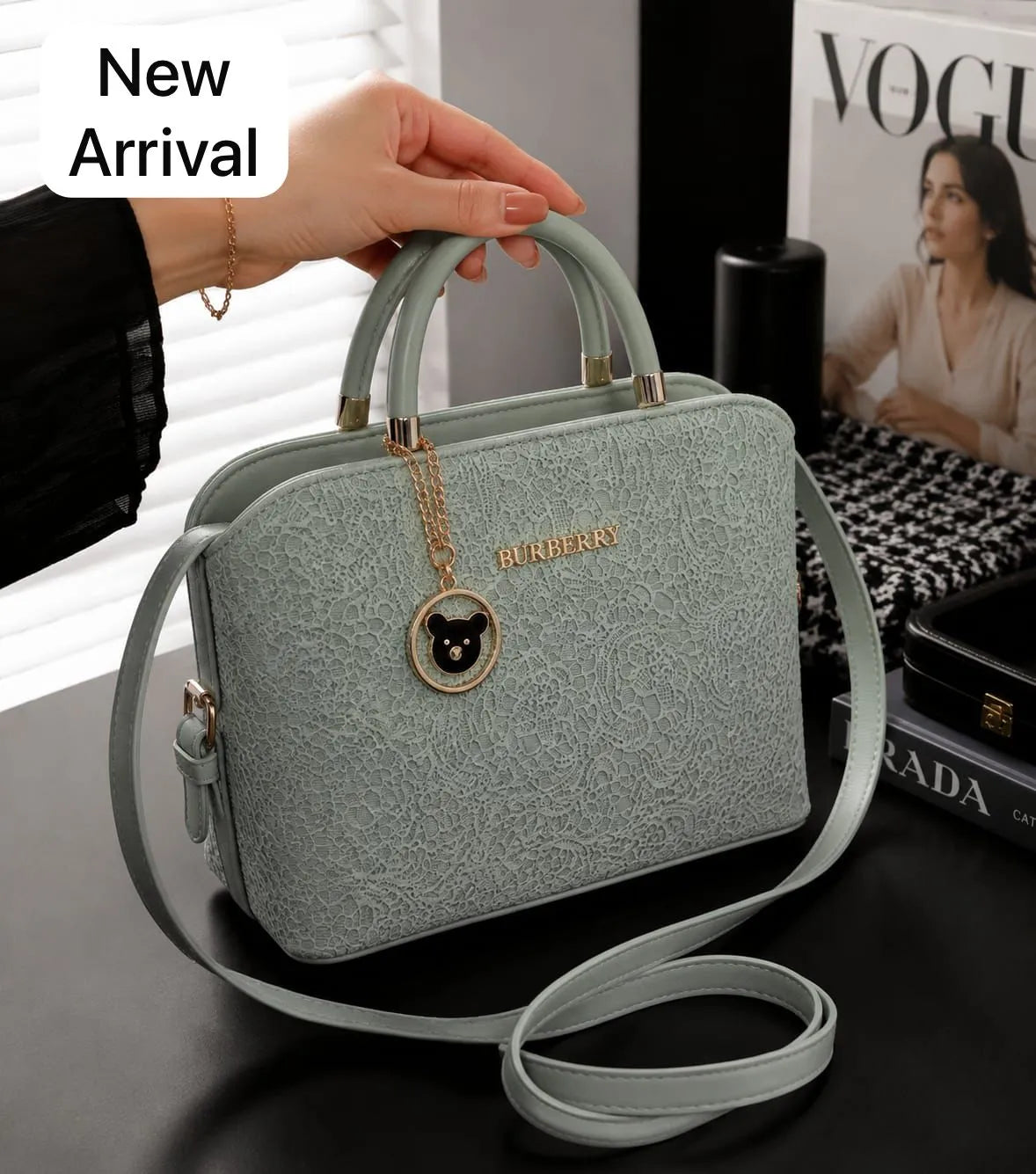 Luna Silver Mist Elegant Handbag