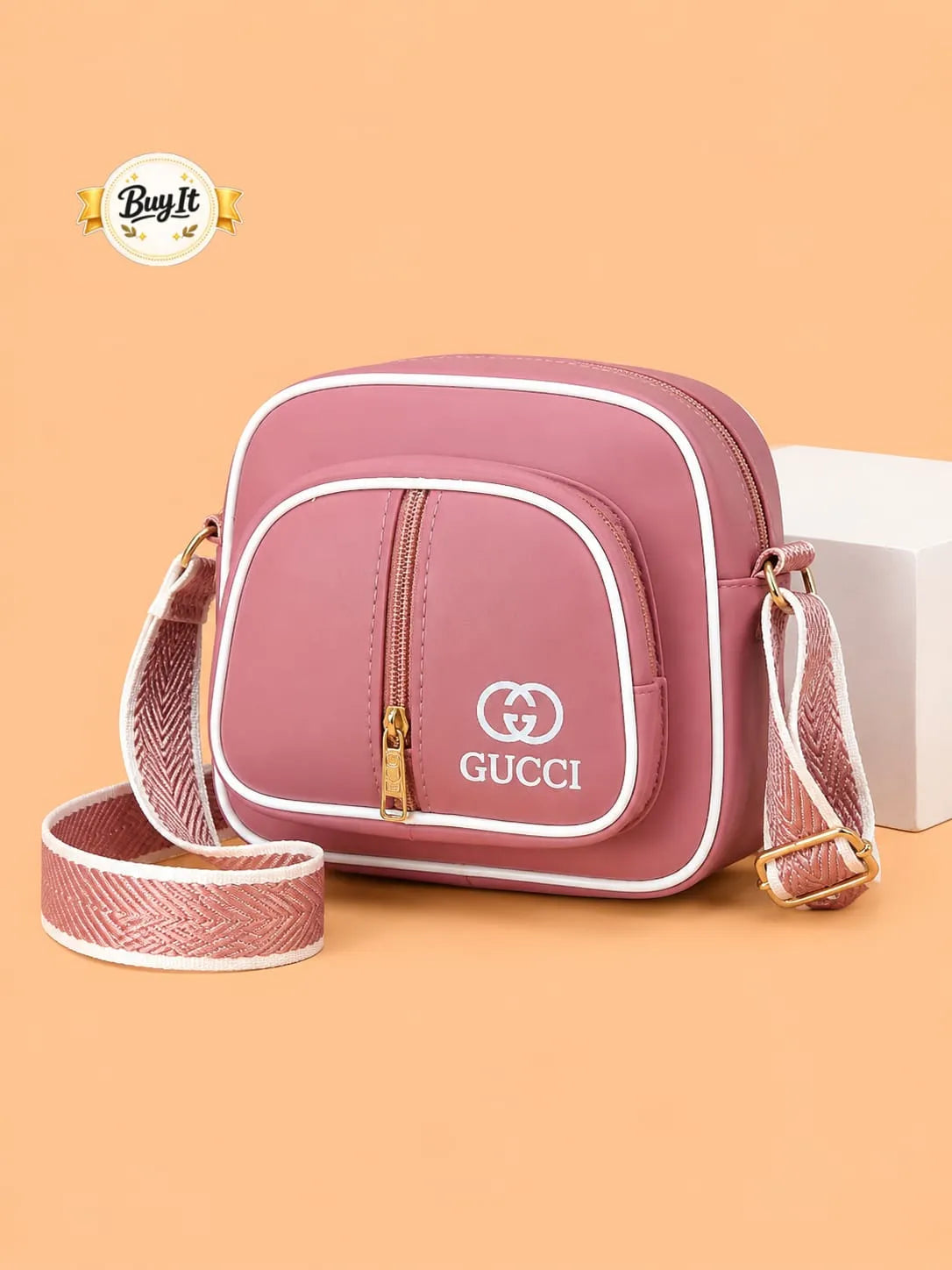 Luna Pink Charm Digital Strap Crossbody Bag