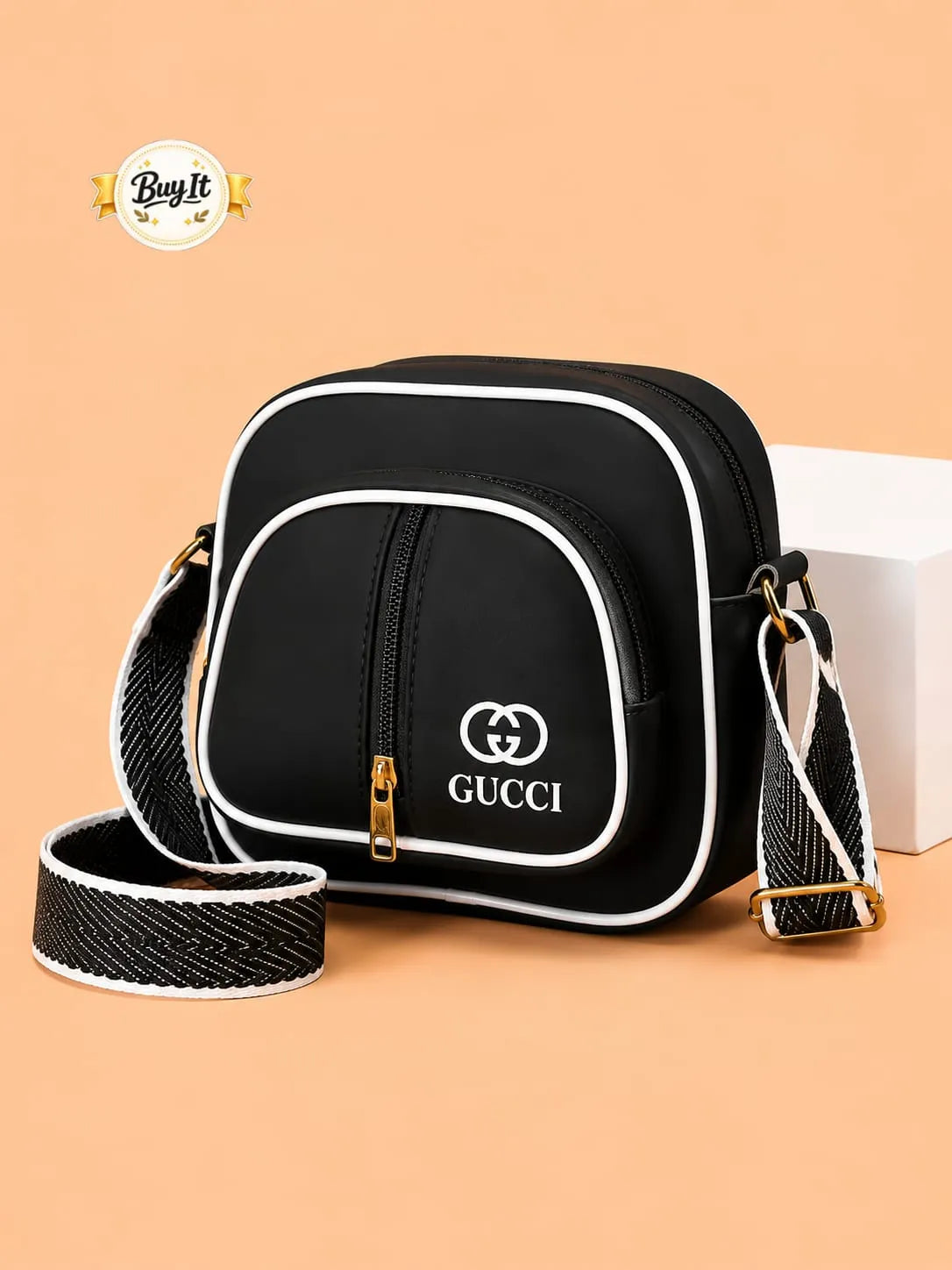 aLuna Noir Classic Crossbody Bag
