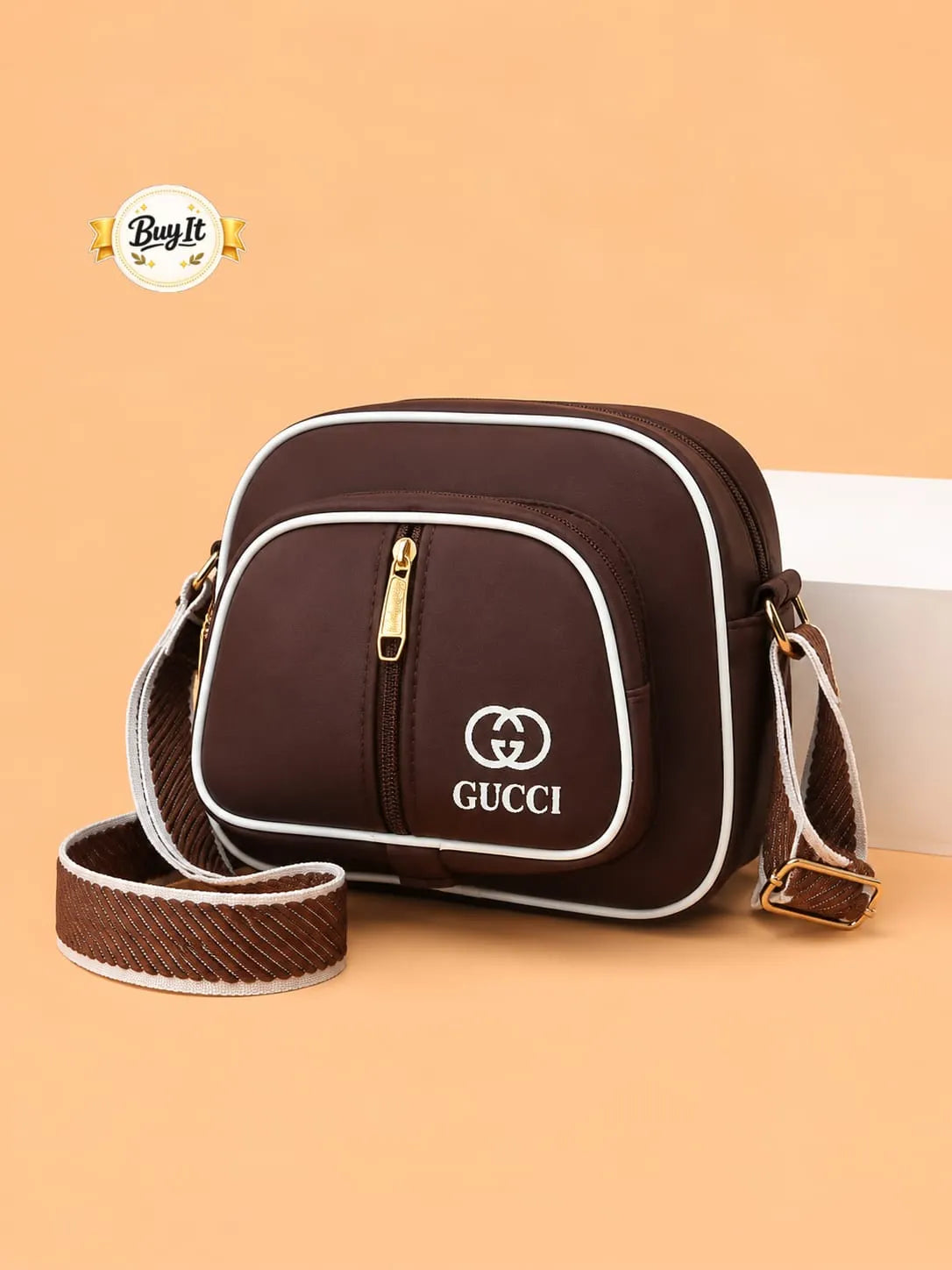 Luna Cocoa Luxe Digital Strap Crossbody Bag