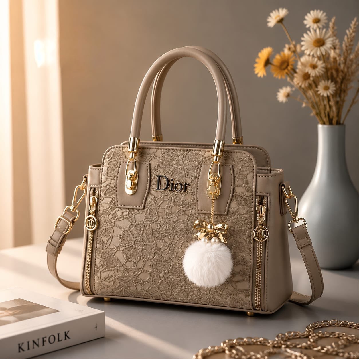 Rosalie Taupe Blush Handbag