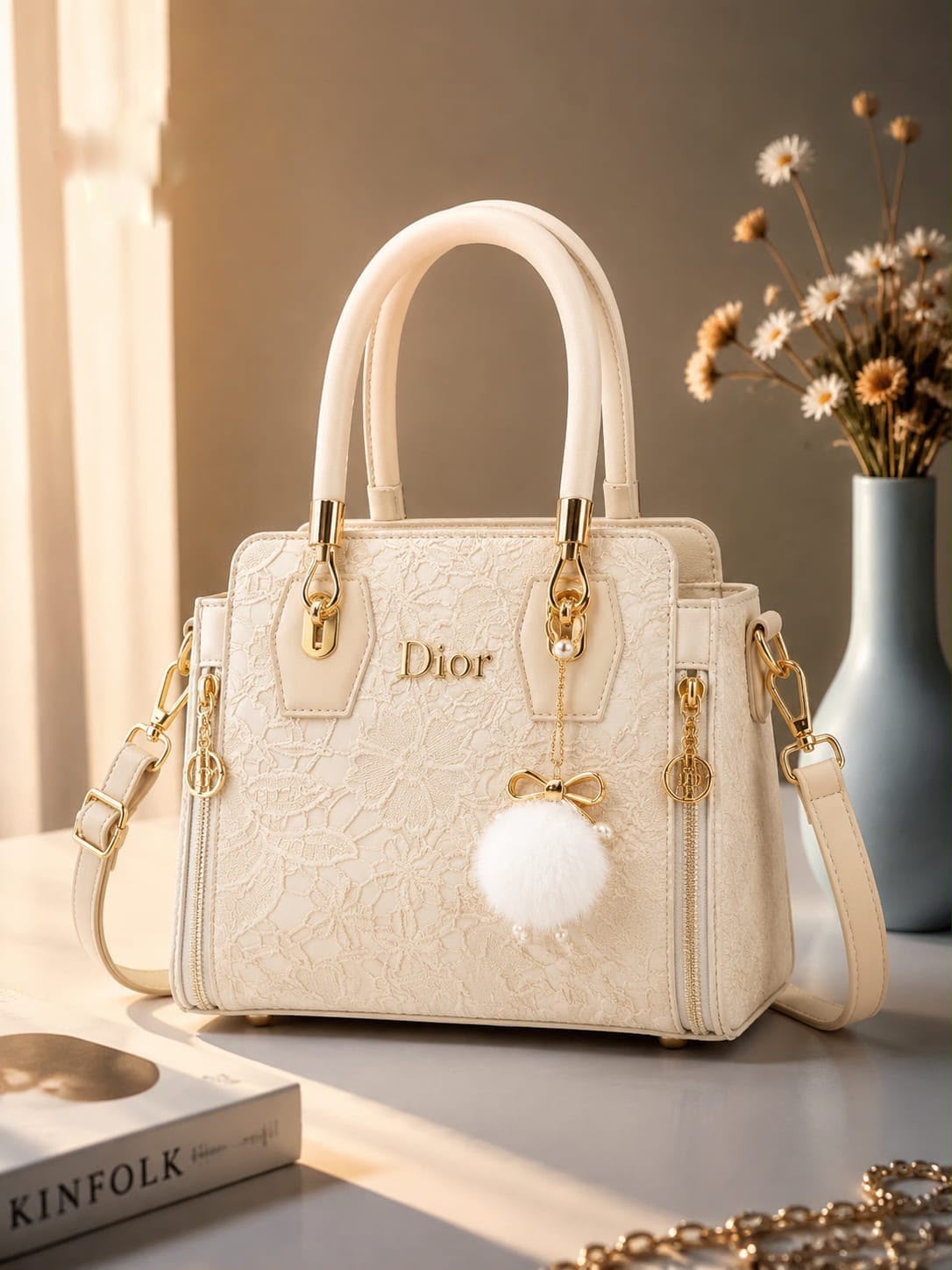Rosalie Ivory Blush Handbag