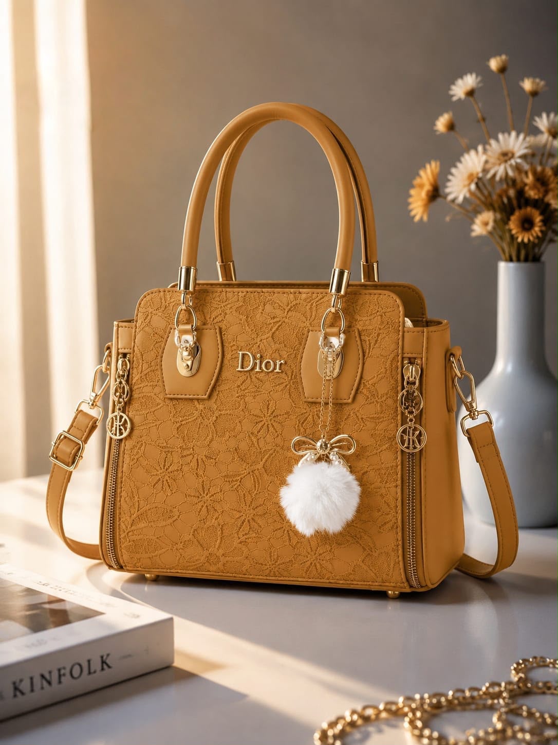 Rosalie Camel Blush Handbag
